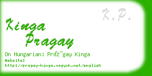 kinga pragay business card